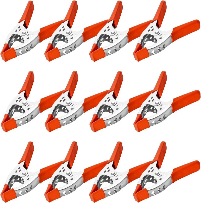 MegaDeal Lot of 12 - 6" inch Clamp Large Heavy Duty Spring Metal - 2.5 inch Jaw opening - Image 1